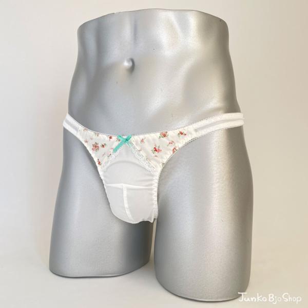 男性用スキャンティーＴバック 花柄オフ リトルフラワーシリーズ 日本製 【Ｍ Ｌ XL】可愛いフィット感抜群  日本製　ネコポス便