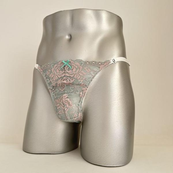 男性用下着レースＴバック両Ｚスキャンティーmsk-525 feel calmシリーズ ミントグリーン
