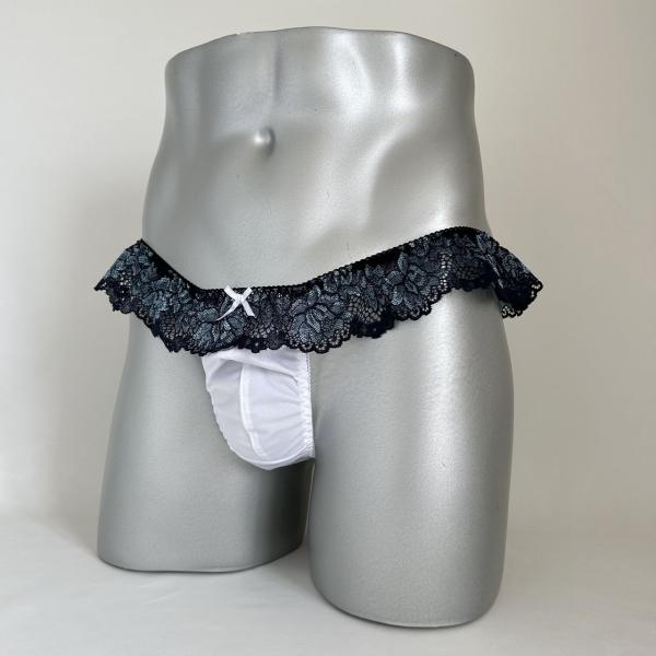男性用下着Ｔバックスキャンティー msk-560 Navy＆whiteシリーズ ネイビー ホワイト