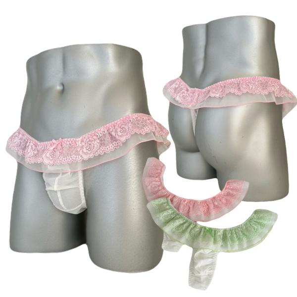 男性用下着Ｔバックスキャンティー msk-577 kawaiiシリーズ ピンク ライトグリーン