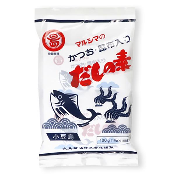 かつおだしの素 ＜10包(袋入)＞ マルシマ 丸島醤油 小豆島 出汁 昆布 粉末 小袋 袋入 100g(10g×10包)