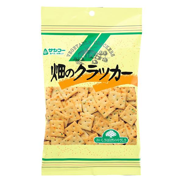 ５種類の野菜（玉ネギ・ネギ・赤ピーマン・ニンジン・キャベツ）をたっぷり入れたさっぱり塩味のクラッカーです。■名称：ビスケット■原材料名：小麦粉（国内産１００％：北海道産）、植物油脂（パーム油）、ショートニング（パーム油）、乾燥野菜（玉ネギ・...