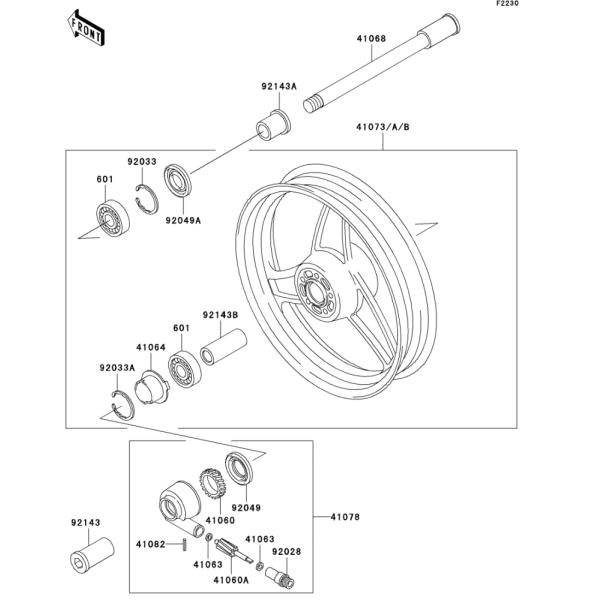 カワサキ（Kawasaki） 純正部品 41078-1069 ケースアッシ(メータギヤ