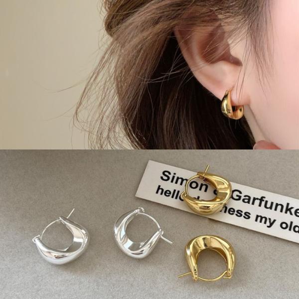 ピアス ツイスト ひねり フープ リング アレルギー対応 シルバー925 ゴールド キャッチなし レディース 女性 シンプル 上品 大人 おしゃれ かわいい かっこいい