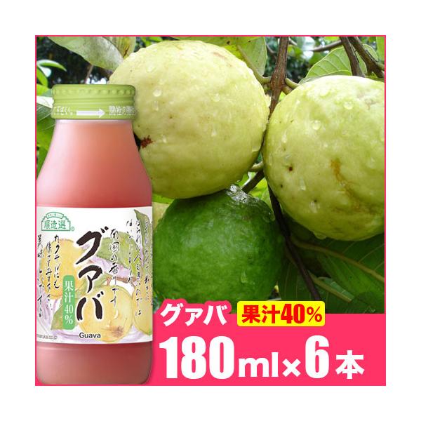 【国内線JALファーストクラス採用商品】 順造選 グァバ 180ml×6本 果汁40％ グァバジュース グアバジュース マルカイ