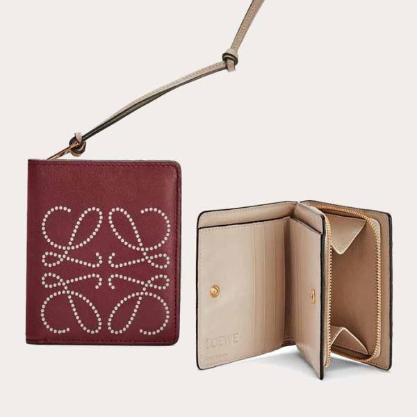 ロエベ LOEWE アナグラム ロゴ コンパクト ジップ 二つ折り財布 色
