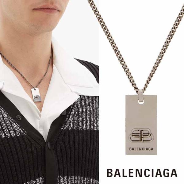 バレンシアガ BALENCIAGA BBロゴ チェーンネックレス シルバー