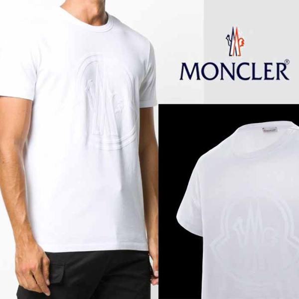 モンクレール MONCLER フロントBIGロゴ Tシャツ ホワイト :bym07100344 