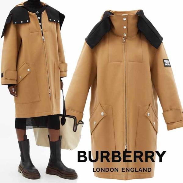 バーバリー BURBERRY コート ウール フード Lisburn キャメル