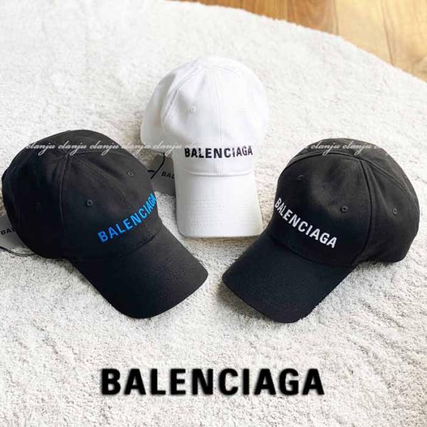 バレンシアガ ロゴ ベースボールキャップ BALENCIAGA ブラック/BLACK ホワイト