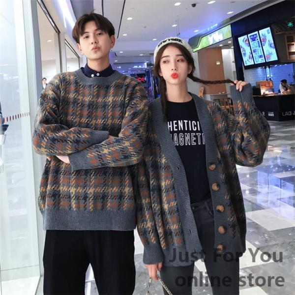 秋冬 人気新作 ニット セーター ペアルック カップル レディース 羽織り メンズ ご夫婦 上着 旅行 ペアシャツ チェックシャツ カットーソ カジュアル Rge 148 Just For You Online Store 通販 Yahoo ショッピング