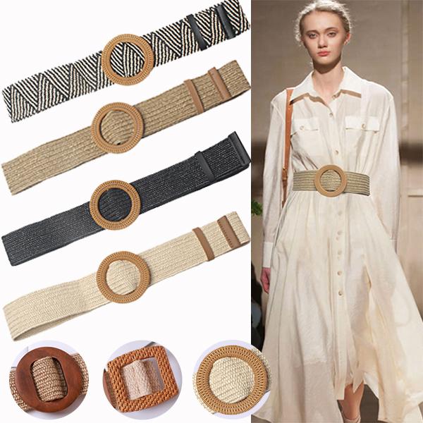 ベルト レディース 編み込み 編みベルト 穴なし おしゃれ 太