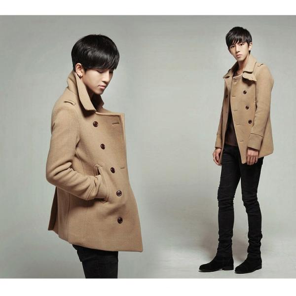 メンズ Pコート ロング ウインドブレーカー ダブルブレスト 薄着 無地 ビジネスコート 多色 Buyee 日本代购平台 产品购物网站大全 Buyee一站式代购 Bot Online