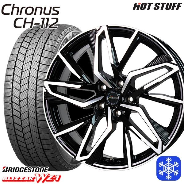 235/60R18インチ ブリヂストン ブリザック WZ-1 WZ1 5H114.3 スタッドレスタイヤホイール4本セット クロノス CH-112