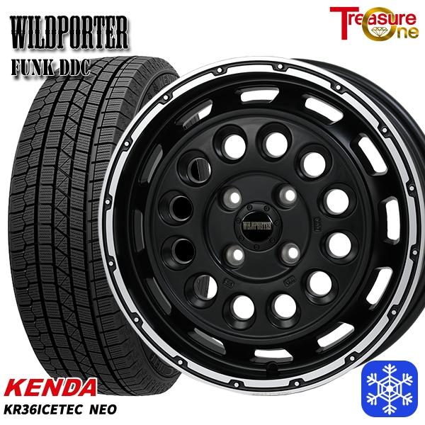 ハスラー 165/60R15インチ ケンダ KENDA KR36 4H100 スタッドレスタイヤホイール4本セット ワイルドポーター ファンク DDC MB/RP
