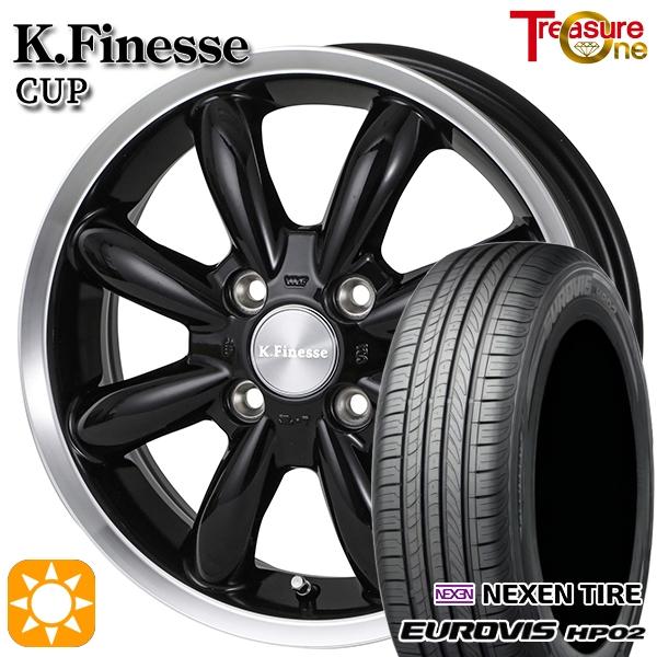サマータイヤ ホイール4本セット 155/65R14インチ 4H100 トレジャーワン ケイフィネス カップ BK ネクセン ロードストーン ユーロビズ HP0