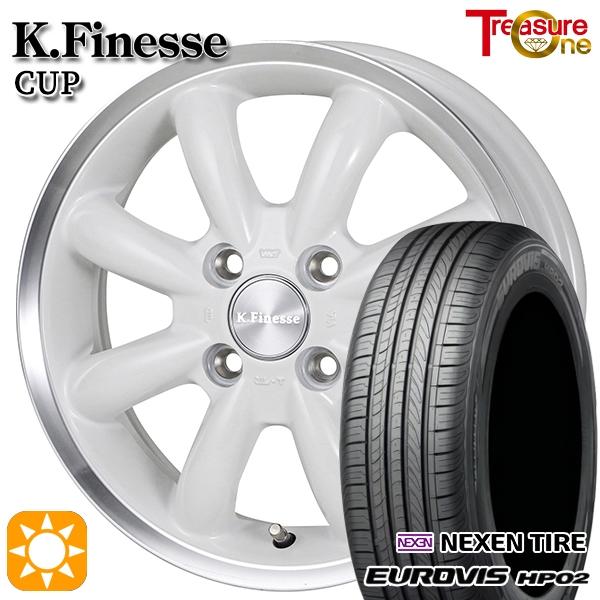 サマータイヤ ホイール4本セット 155/65R14インチ 4H100 トレジャーワン ケイフィネス カップ WH ネクセン ロードストーン ユーロビズ HP0