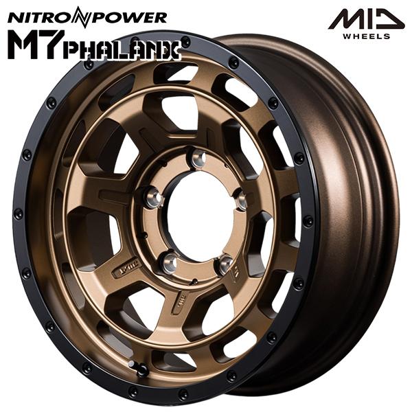 ジムニーシエラ 16インチ 6.0J 5H139.7 -5 MID ナイトロパワー M7ファランクス MBB アルミホイール単品 1本 4本以上送料無料