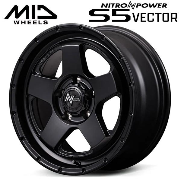 MID ナイトロパワー S5?VECTOR ベクター 18インチ 8.0J 6H139.7 +55 バレルブラック(BBK) アルミホイール単品 1本 4本以上送料無料