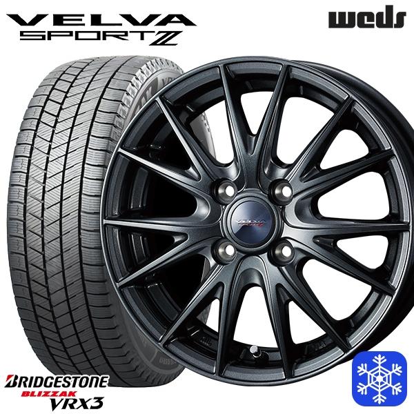 ルーミー 165/65R14インチ ブリヂストン ブリザック VRX3 5.0J 4H100 スタッドレスタイヤホイール4本セット Weds ヴェルヴァ スポルト2