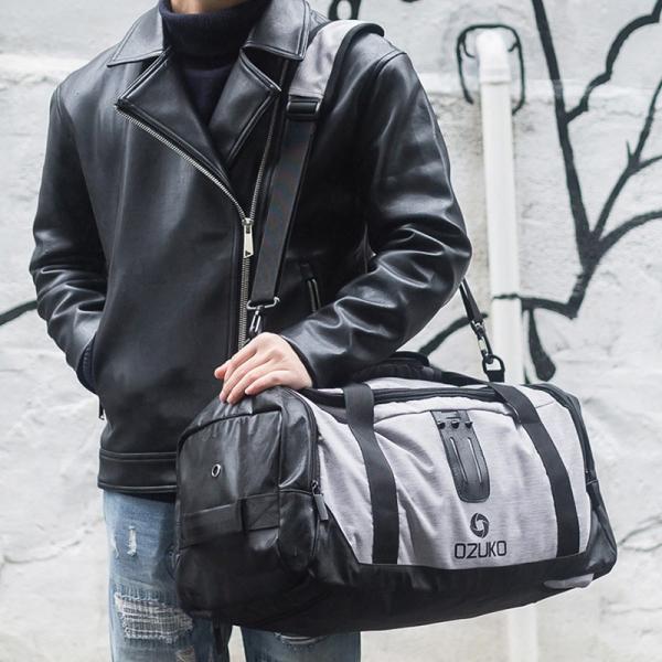 OZUKO ドラムバッグ 手提げバッグ リュックサック 斜めがけ 3way ノートPC タブレット収納 カバン 男女兼用 大容量 靴収納 防水 多目的旅行 スポーツジーム通い