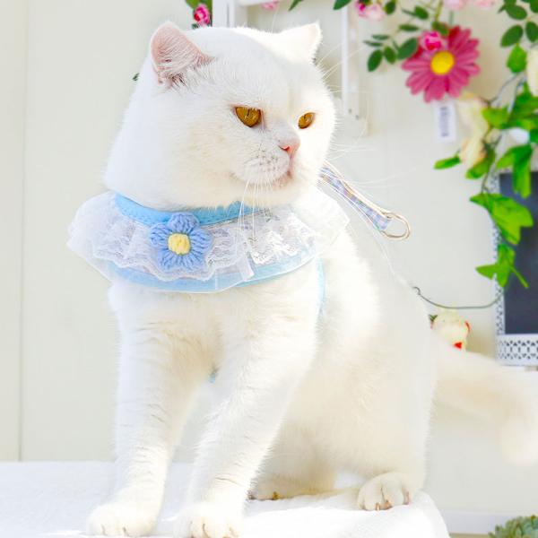 襟付き首輪(パープル③レースフラワー)わんちゃん猫ちゃん用 justproduct_pbl001