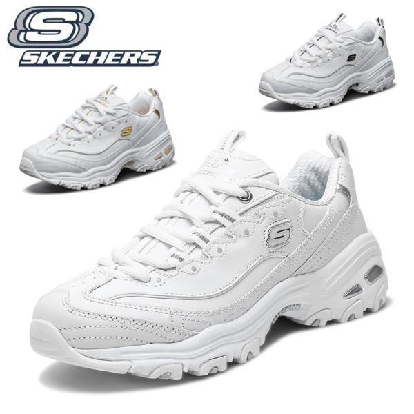SKECHERS スケッチャーズ スニーカー レディース 革靴 白 厚底 