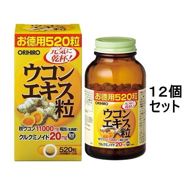ウコン粉末と高濃度に抽出したエキス末をバランス良く配合しました。お酒の好きな方や毎日の健康管理にご利用ください。● 商品名 ： ウコンエキス粒徳用● 内容量 ： 130g（520粒）×12個セット● メーカー名 ： オリヒロ※当社から出荷し...