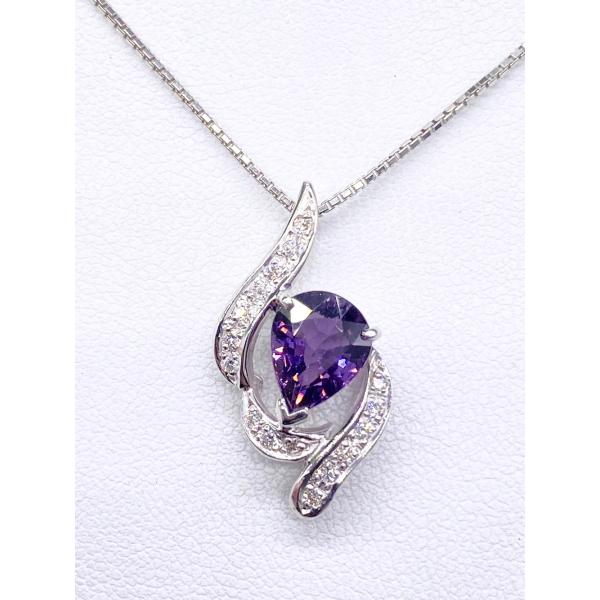 ヴァイオレットスピネル 2.04ct ダイヤモンド 計0.16ct K18WG 