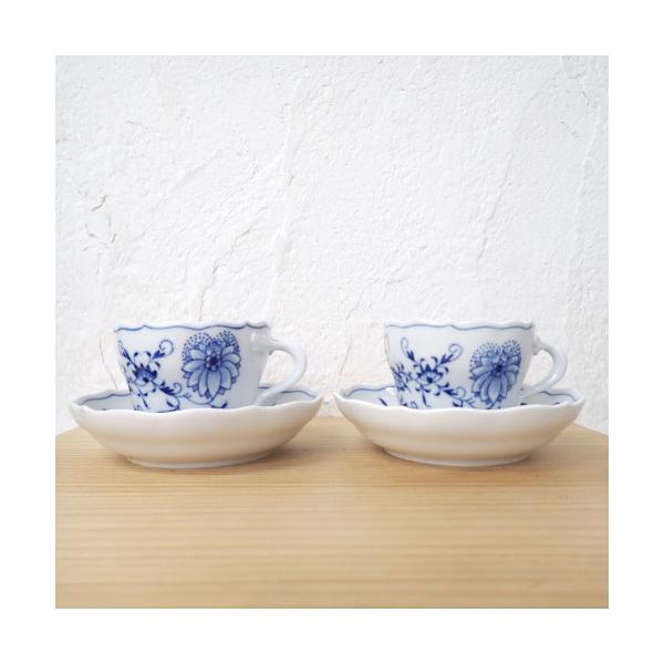 ブルーオニオン マイセン Meissen デミタス カップ＆ソーサー 2客