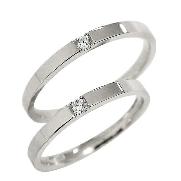 Jewelry i 結婚指輪 ペアリング 一粒ダイヤモンド ホワイトゴールドK10 