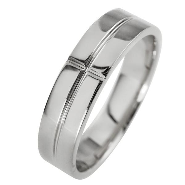 プラチナ900 メンズリング シンプルクロスデザイン Pt900ジュエリー Mensring 指輪 記念日 結婚式 アクセサリー 十字架 指輪 結婚式 Mensring ジュエリーアイ