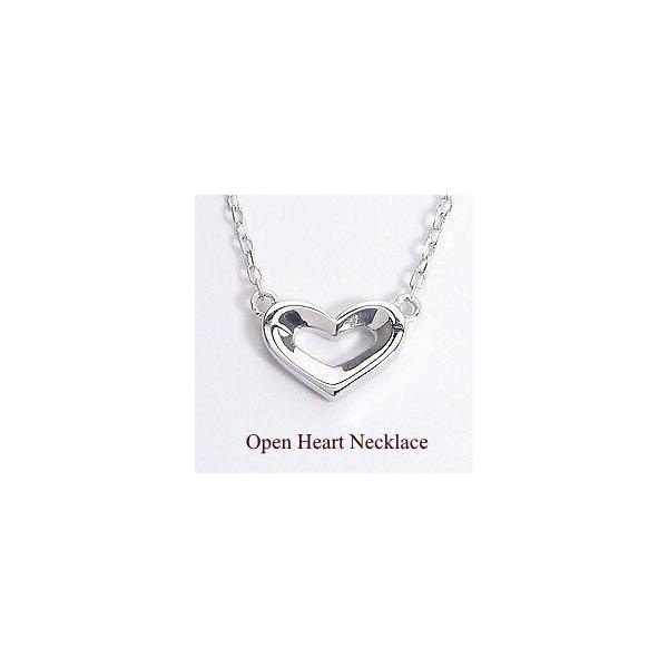 Jewelry i ネックレス オープンハート 18金 ホワイトゴールドK18