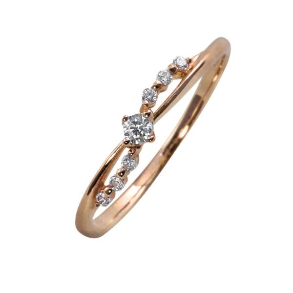 ダイヤモンド リング 7石 10金 スターライト ダイヤモンドリング K10 婚約指輪 指輪 レディース ピンキーリング 1号〜 注文製作 プレゼント ギフト 受注 爆買