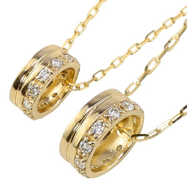 Jewelry i ペアネックレス サークル ダイヤモンド 2個セット 18 Jewelry i ペアネックレス サークル ダイヤモンド 2個セット 18