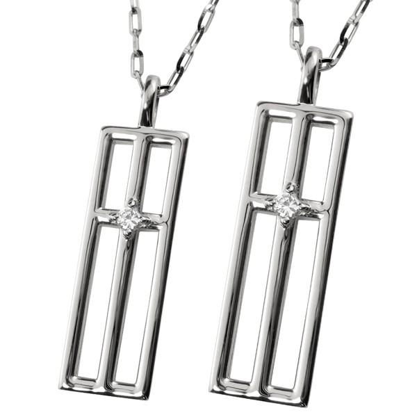 Jewelry i ペアネックレス プラチナ クロス 十字架 Pt900 Pt850 