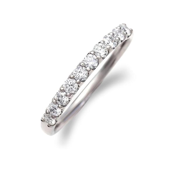 ハーフ エタニティリング ダイヤ 0.3ct プラチナ Pt 指輪 リング 天然