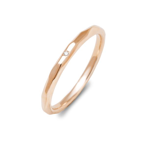 天然ダイヤモンド0.01ct K10PG 10金ピンクゴールド　リング　12号 結婚指輪 マリッジリング ピンクゴールド K10PG 指輪 レディース