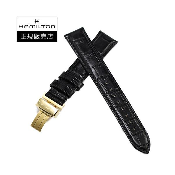HAMILTON（ハミルトン） ベンチュラ用 純正カーフストラップ ブラック