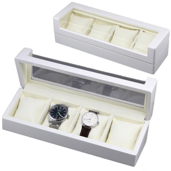 クリアホワイト 時計コレクションボックス クリアトップ ４本入れ W634 Igm W634 Besshoオンラインストア 通販 Yahoo ショッピング