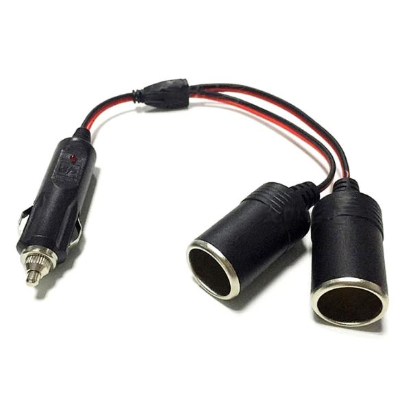 シガーソケット 2連 2口 増設 シガープラグ 延長コード 12V 24V 10A ヒューズ電源 シガーアダプター用延長コード 車 電源 AV 充電 スマホ シガー増設 シガー