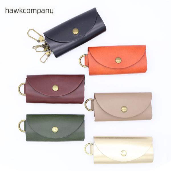 HawkCompany レザーキーケース キーリング 三つ折り 4連 本革 ホークカンパニー 6272 ユニセックス レザー プレゼント 爆買