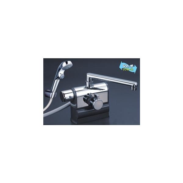 KF3008LR3S2　KVK　デッキ形サーモスタット式シャワー　ワンストップシャワーヘッド　300mmパイプ　左ハンドル仕様