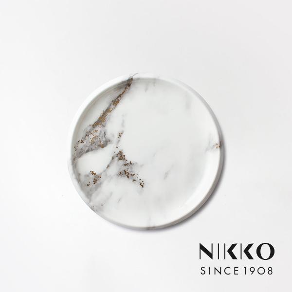 グレーマーブルカボション×カーブプレート NIKKO（ニッコー） 爆買 当日出荷 MARBLE GREY(マーブルグレー) 17cm