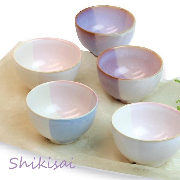 萩焼 窯元 萩陶苑 椿萩窯 茶碗 Shikisai まめ碗5客セット(木箱 萩焼 窯元 萩陶苑 椿萩窯 茶碗 Shikisai まめ碗5客セット(木箱