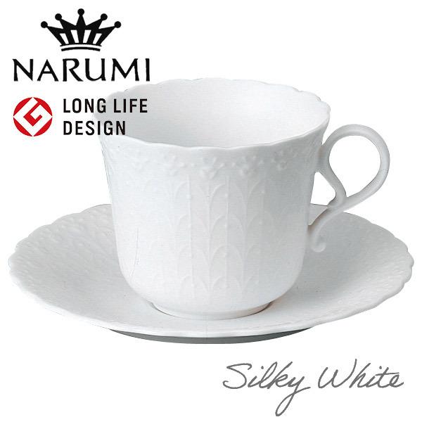 ノリタケ ナルミ シルキーホワイト モーニングカップ&ソーサー ノリタケ ナルミ シルキーホワイト モーニングカップ&ソーサー