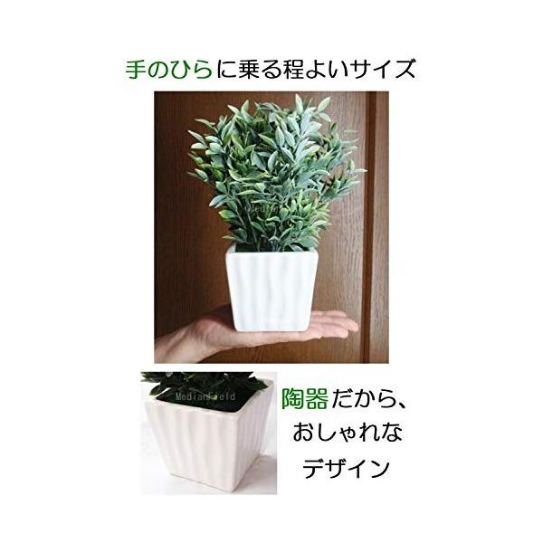 Medianfield 観葉植物 定番キャンバス ミニ 鉢植え 3個セット フェイクグリーン 造花 観葉 人工観葉植物 小さい おしゃれ 雑 インテリア 植物