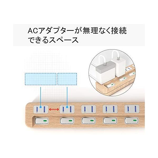Saybour 木目調 電源タップ 激安 激安特価 送料無料 雷ガード 個別スイッチ 節電タップ 延長コード 1m Pse認証済 6個口led Acコンセント おしゃれ省エネ