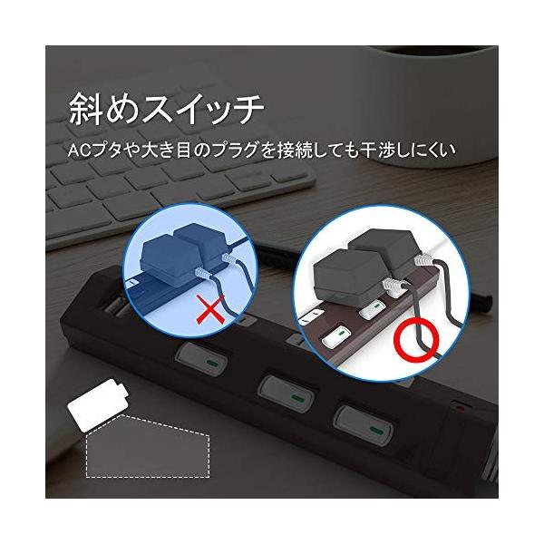 Saybour Usb付き 電源タップ 雷ガード 個別スイッチ 節電タップ 3ac個口 Led 送料無料 一部地域を除く Pse認証済 延長コー おしゃれ省エネ Acコンセント