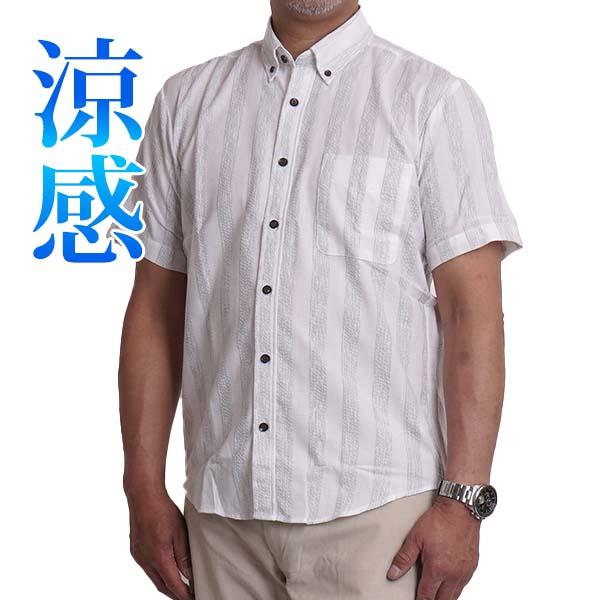 シニアファッション メンズ シャツ 半袖 大きいサイズ 3L 4L 5L ゆったり 父の日 ギフト プレゼント 紳士 しじら シジラ 40代 50代 60代 70代 80代 夏